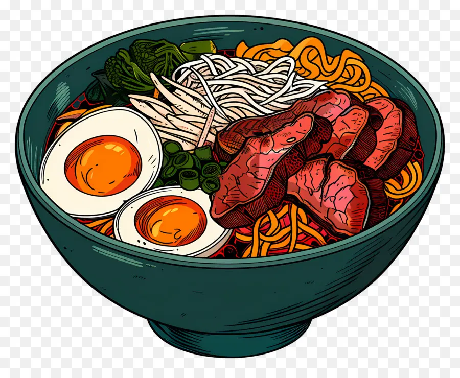 Semangkuk Ramen，Ramen Dengan Telur PNG