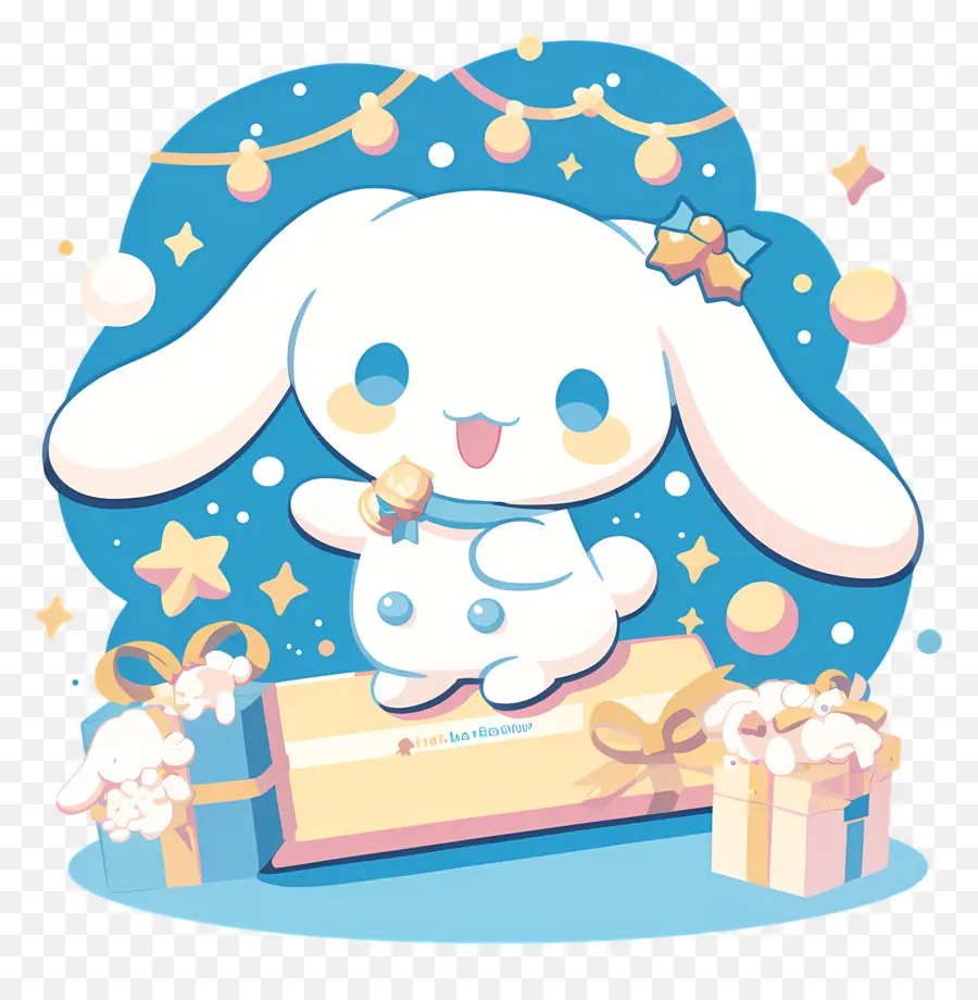 Cinnamoroll Yang Lucu，Kelinci Dengan Hiasan Natal PNG