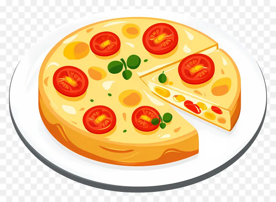 Telur Dadar Spanyol，Pizza PNG