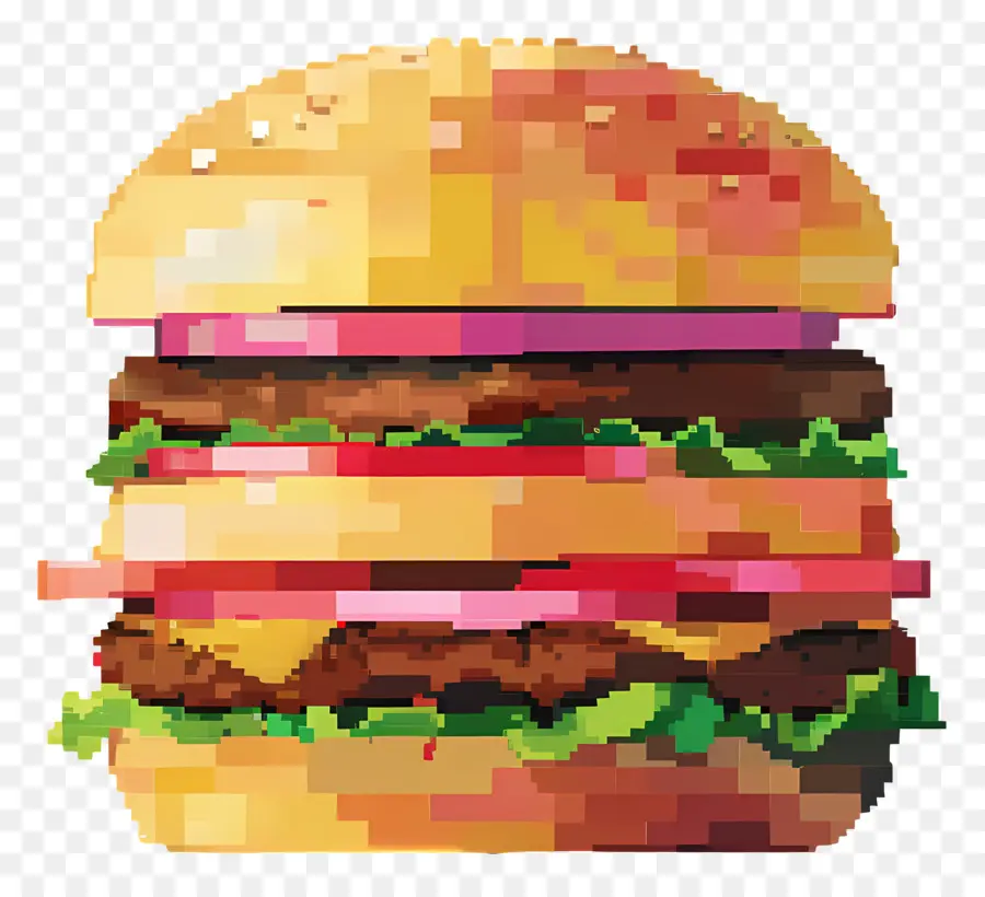 Hamburger Piksel，Burger Piksel PNG