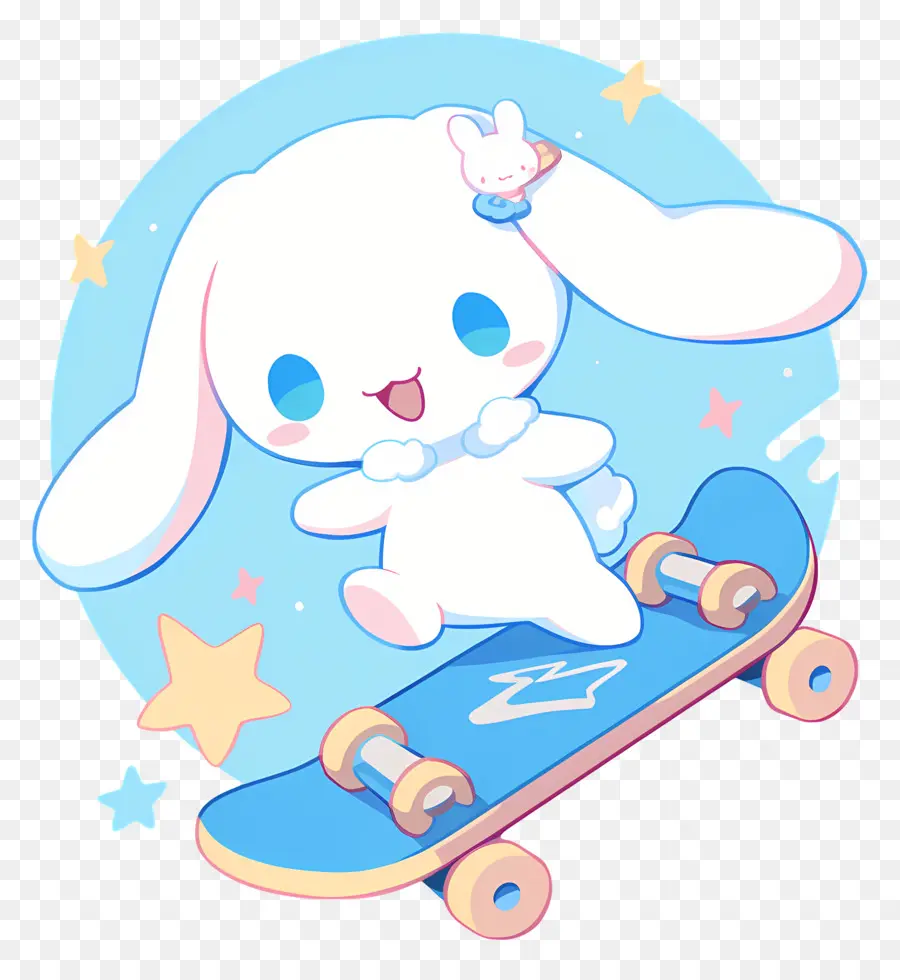 Cinnamoroll Yang Lucu，Karakter Lucu Di Skateboard PNG