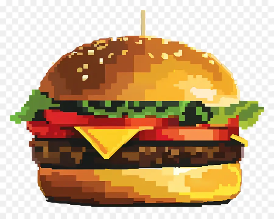 Hamburger Piksel，Burgernya PNG