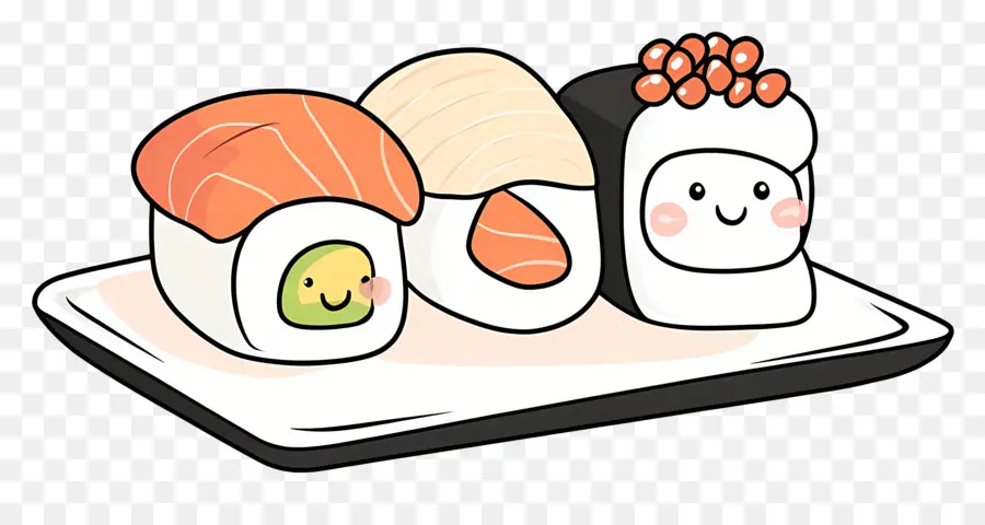 Sushi Gulung，Sushi Kawaii PNG