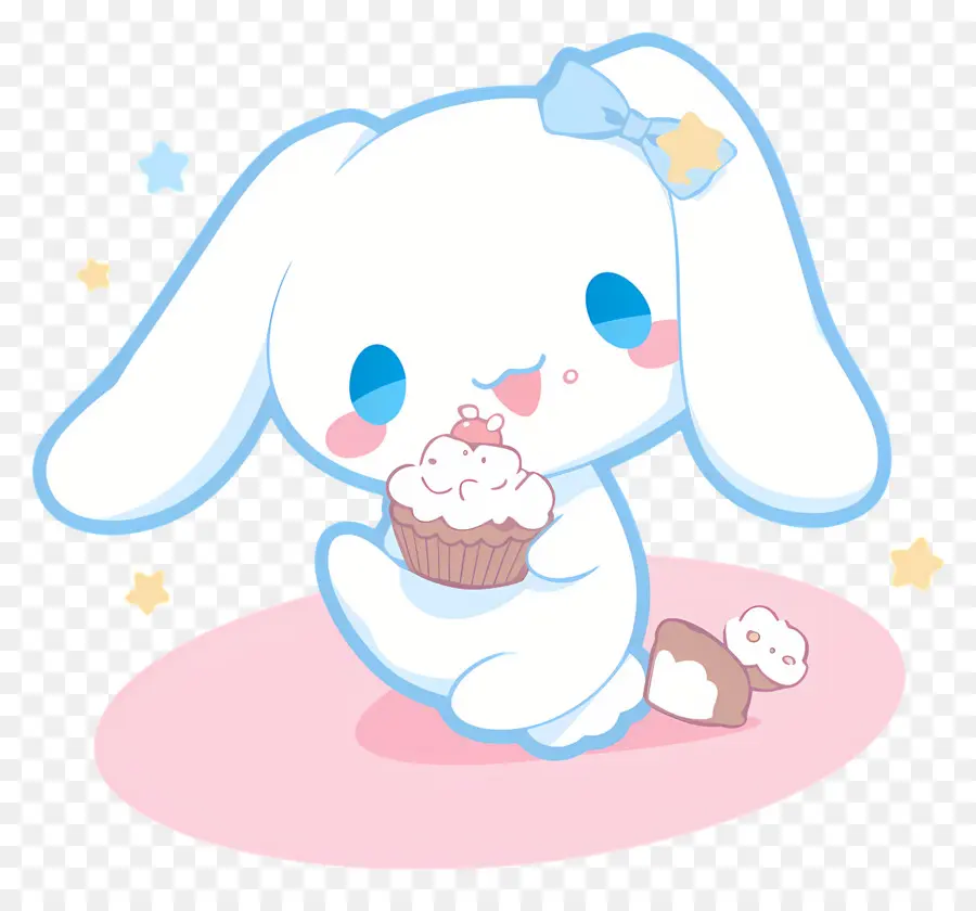 Cinnamoroll Yang Lucu，Kelinci Lucu Dengan Cupcake PNG