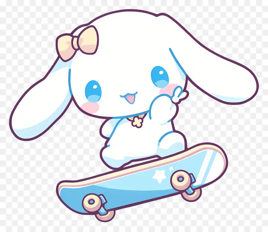 Cinnamoroll Yang Lucu，Karakter Lucu Di Skateboard PNG