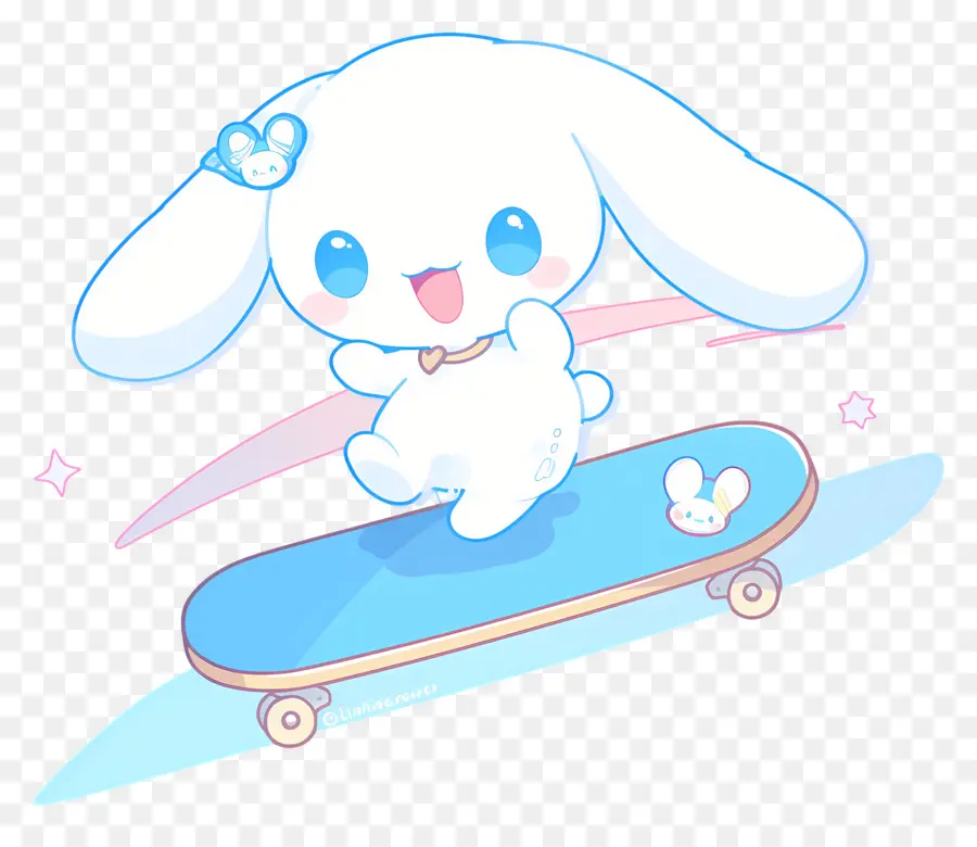 Cinnamoroll Yang Lucu，Karakter Lucu Di Skateboard PNG