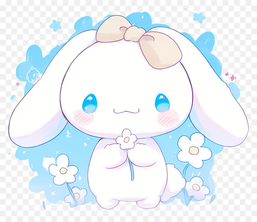 Cinnamoroll Yang Lucu，Karakter Lucu Dengan Bunga PNG