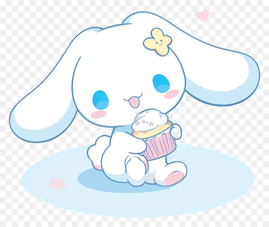 Cinnamoroll Yang Lucu，Kelinci Lucu Dengan Cupcake PNG