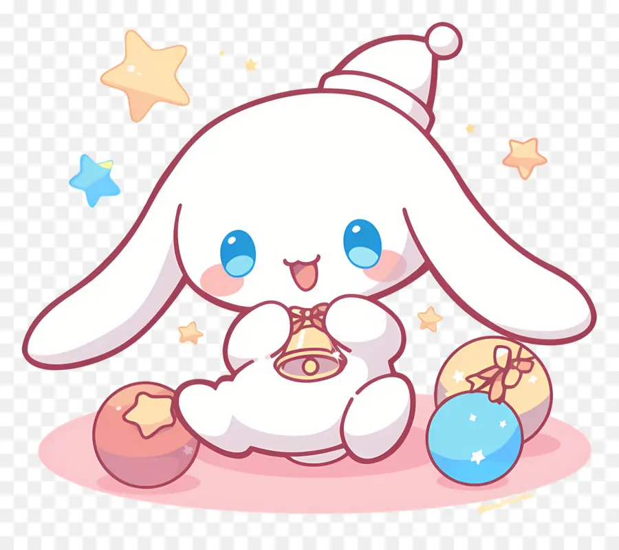 Cinnamoroll Yang Lucu，Kelinci Dengan Hiasan Natal PNG