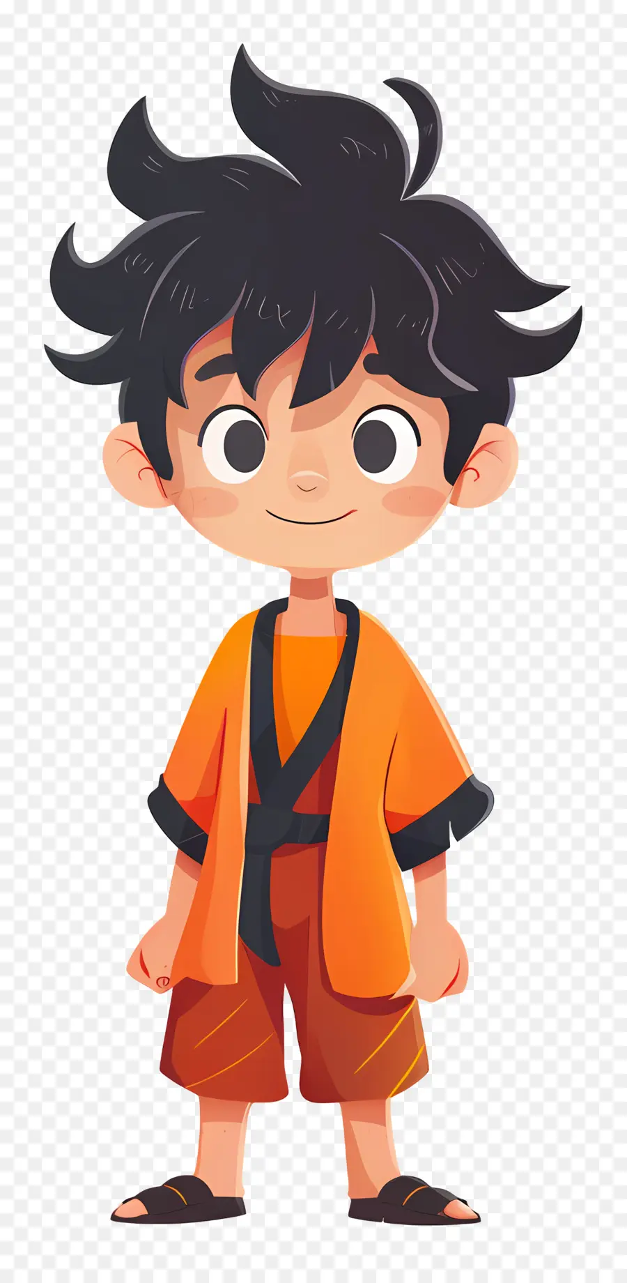 Goku，Bocah Kartun Dengan Pakaian Oranye PNG