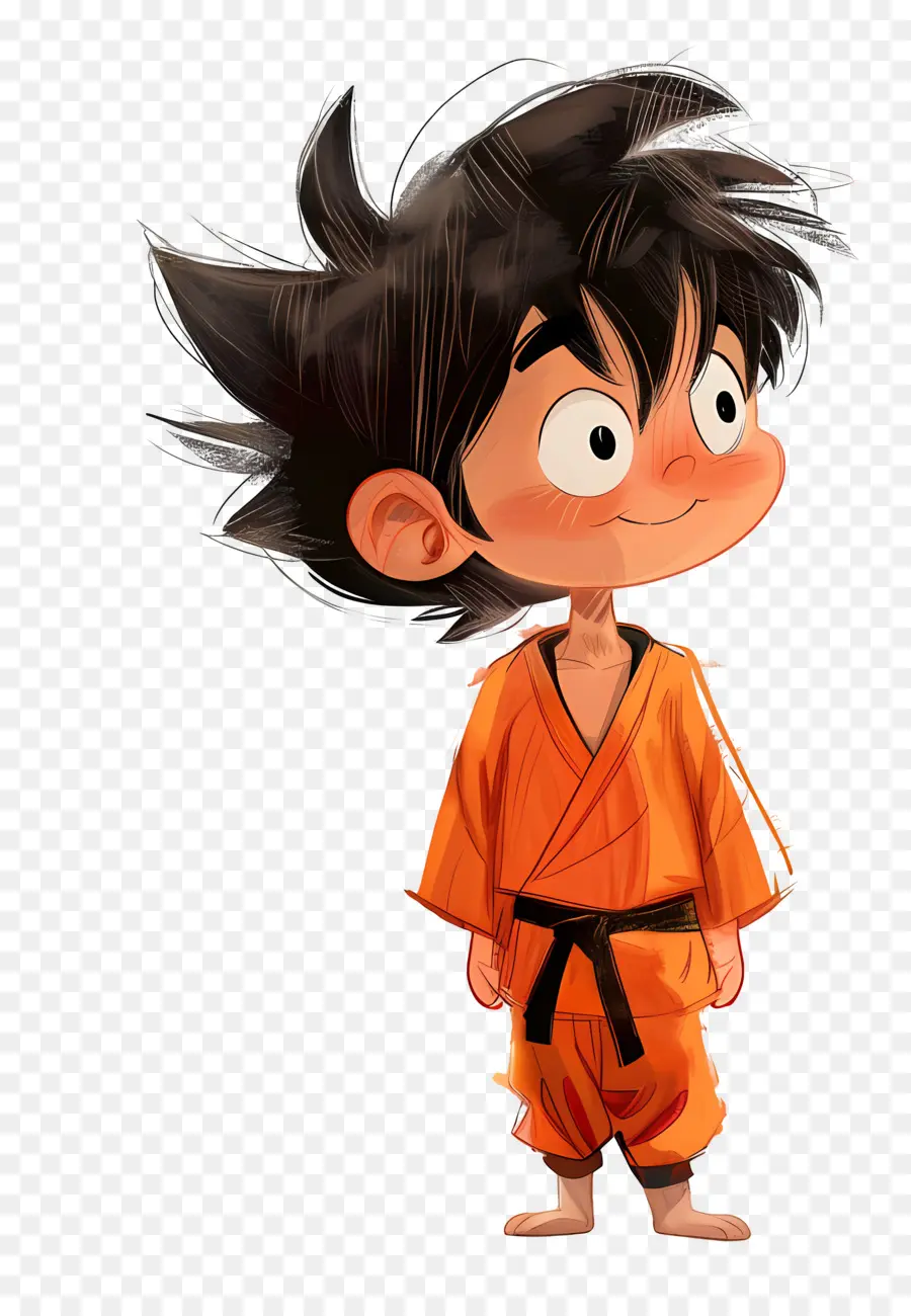 Goku，Anak Laki Laki Berpakaian Oranye PNG