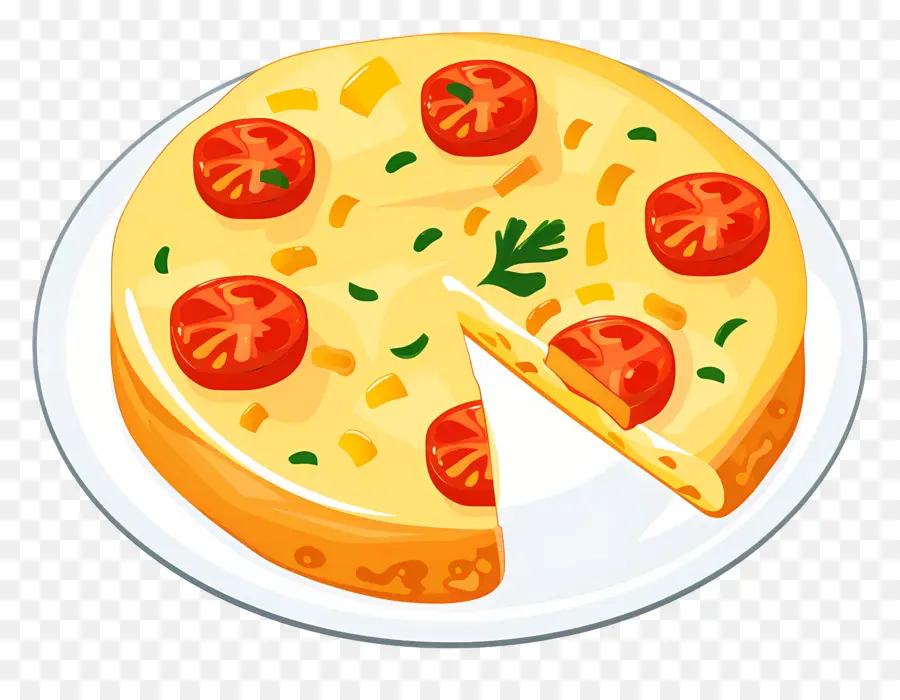 Telur Dadar Spanyol，Pizza PNG