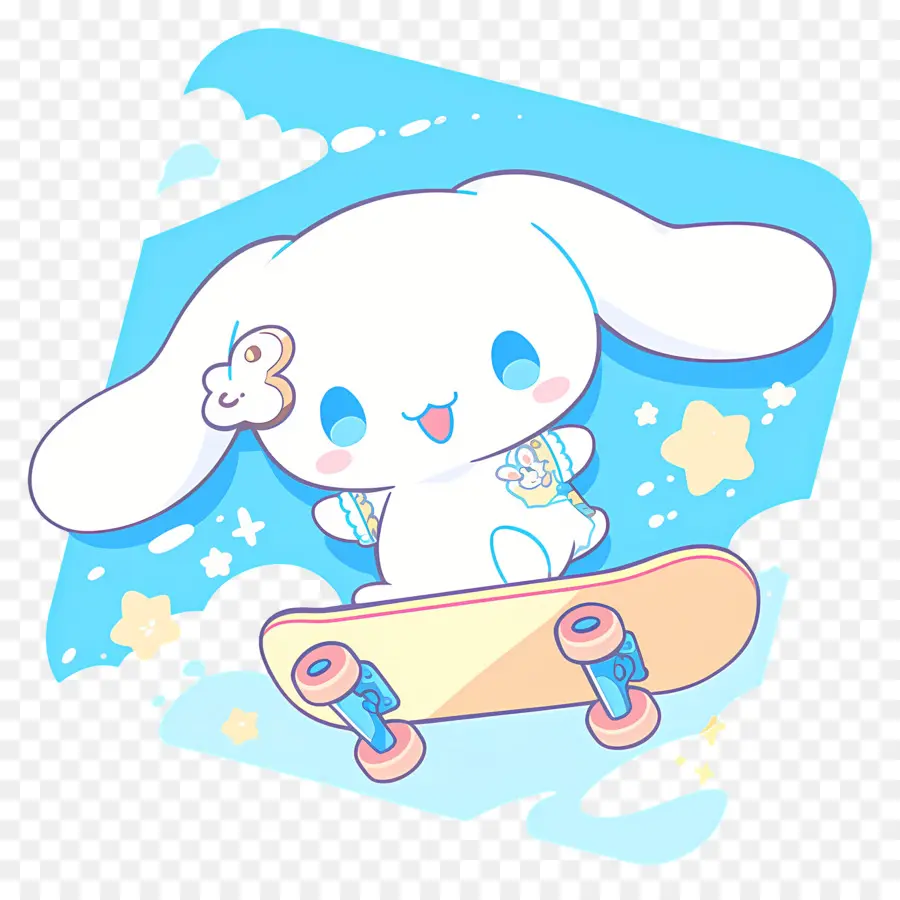 Cinnamoroll Yang Lucu，Karakter Lucu Di Skateboard PNG