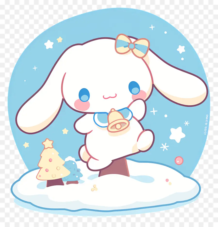 Cinnamoroll Yang Lucu，Kelinci Lucu Dengan Bell PNG