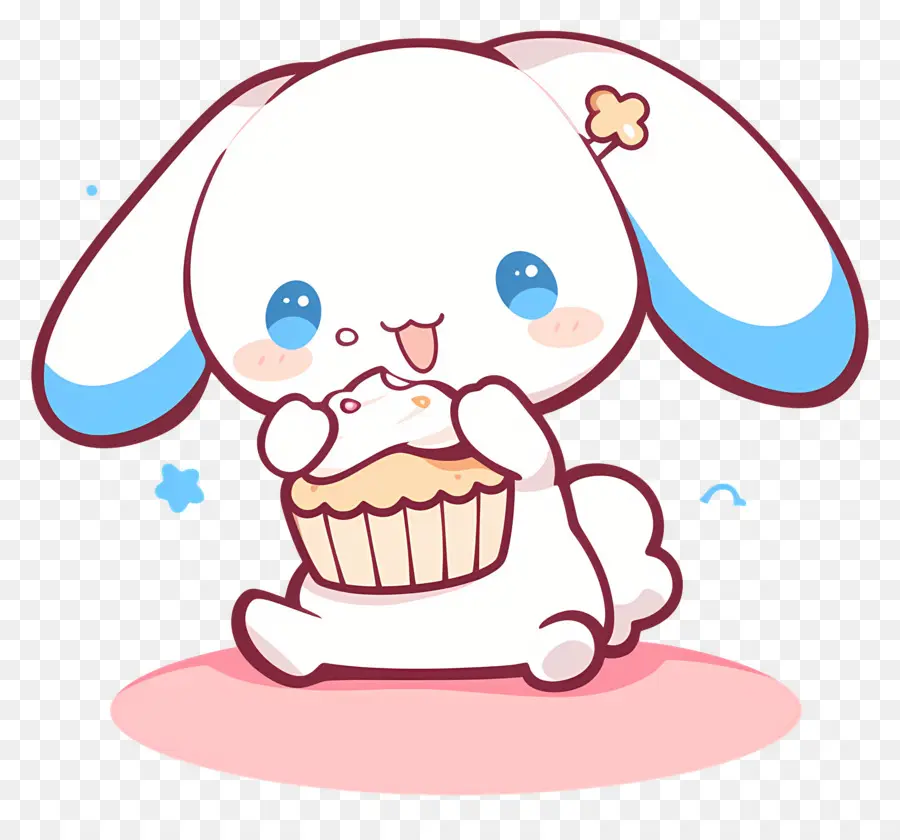 Cinnamoroll Yang Lucu，Kelinci Lucu Dengan Cupcake PNG