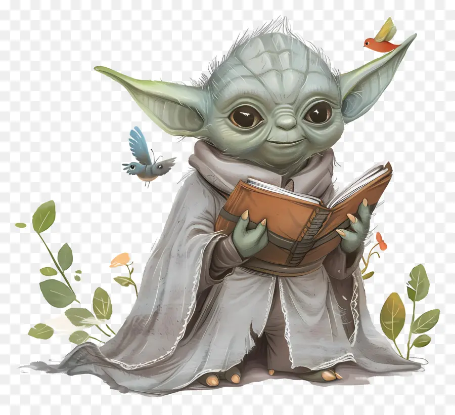 Yoda，Makhluk Hijau Dengan Buku PNG