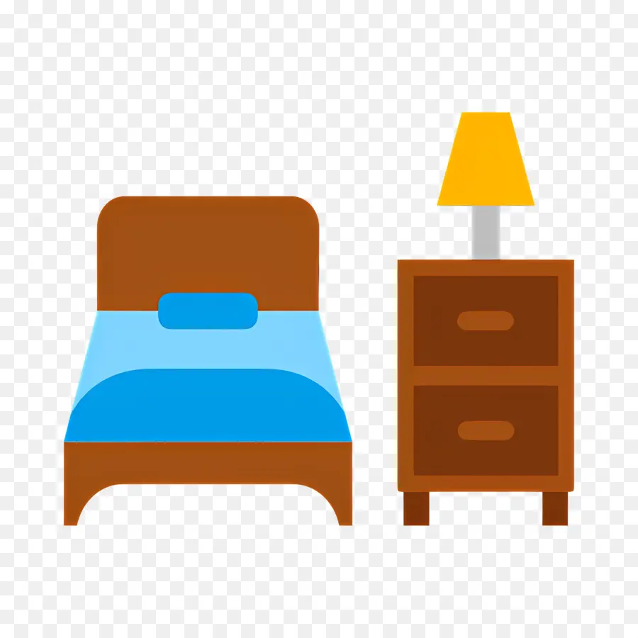 Kamar Tidur，Tempat Tidur Dan Meja Tempat Tidur PNG