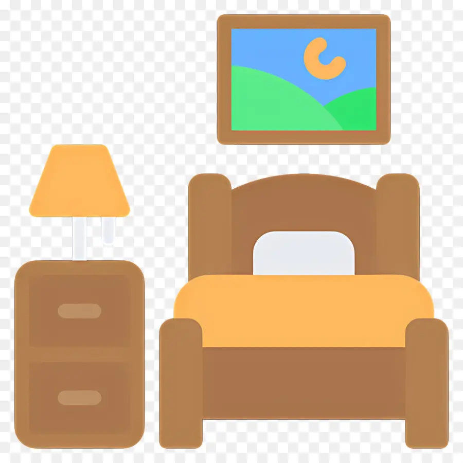 Kamar Tidur，Kamar Tidur Dengan Furnitur PNG