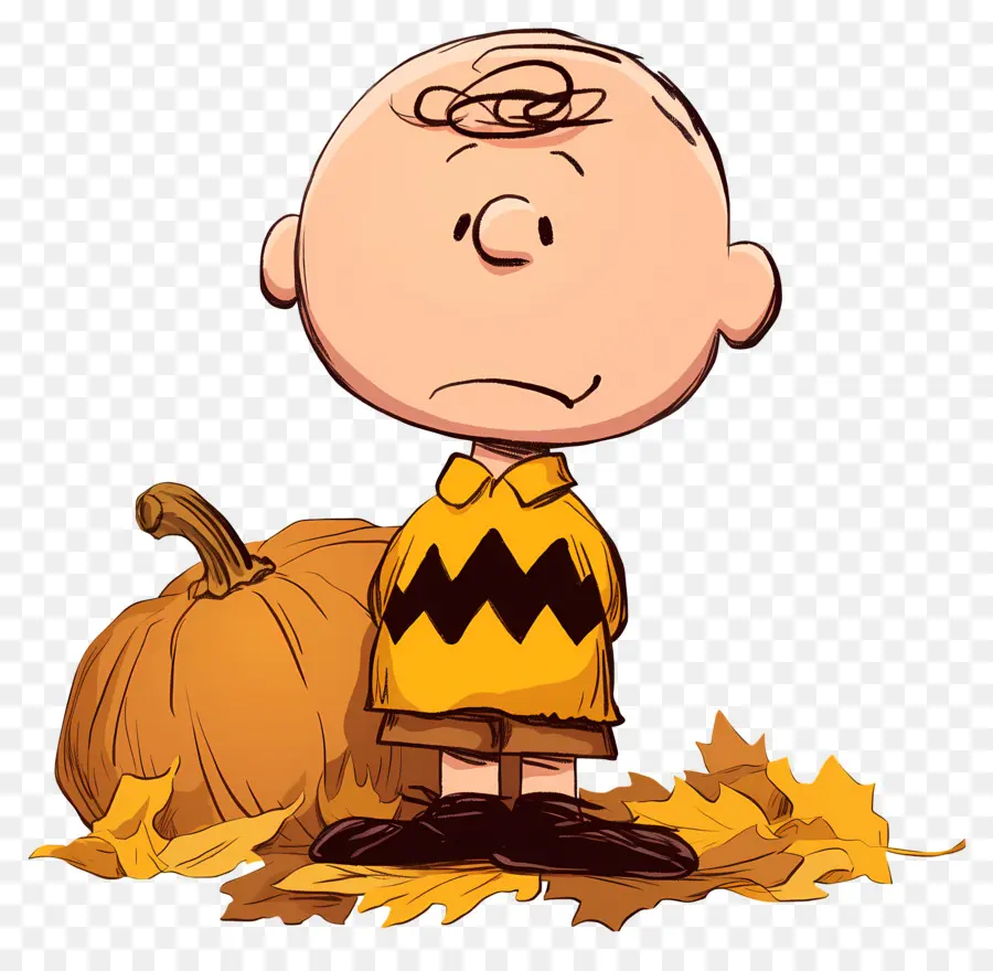 Charlie Brown，Karakter Kartun Dengan Labu PNG