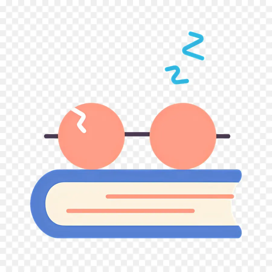 Tidur Zzz，Kacamata Di Buku PNG