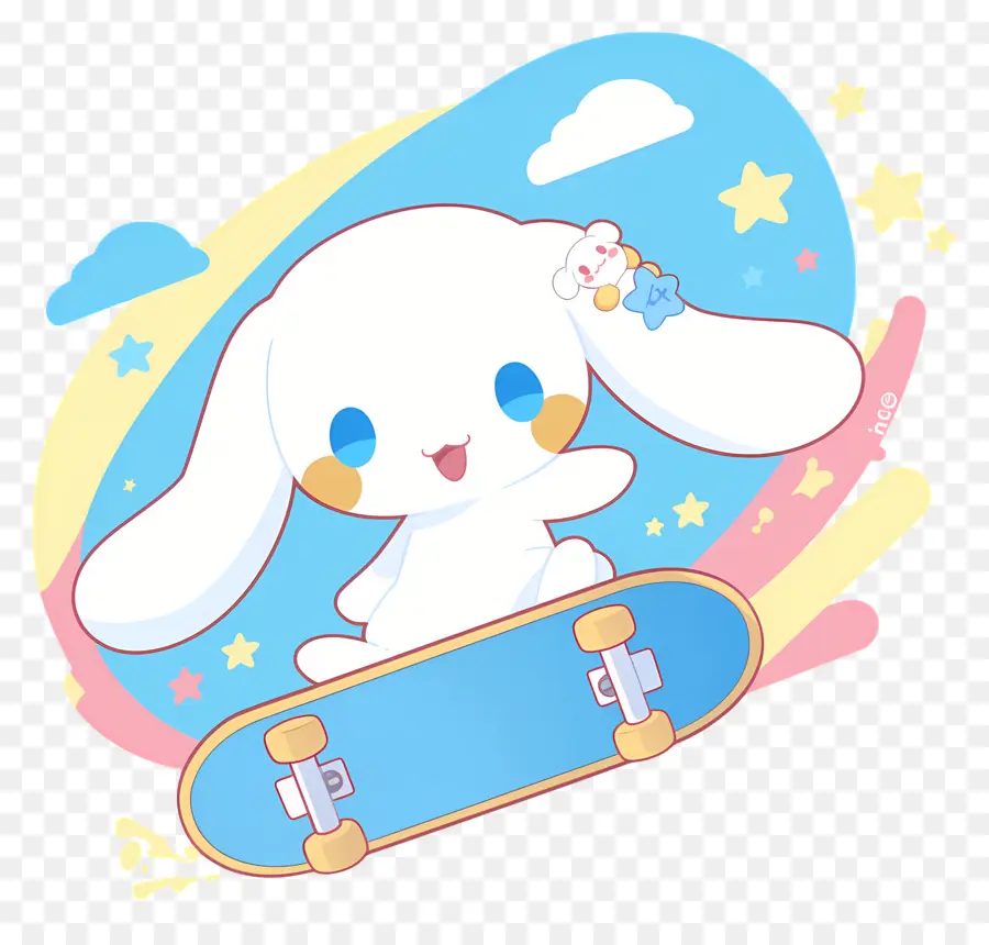 Cinnamoroll Yang Lucu，Karakter Lucu Di Skateboard PNG