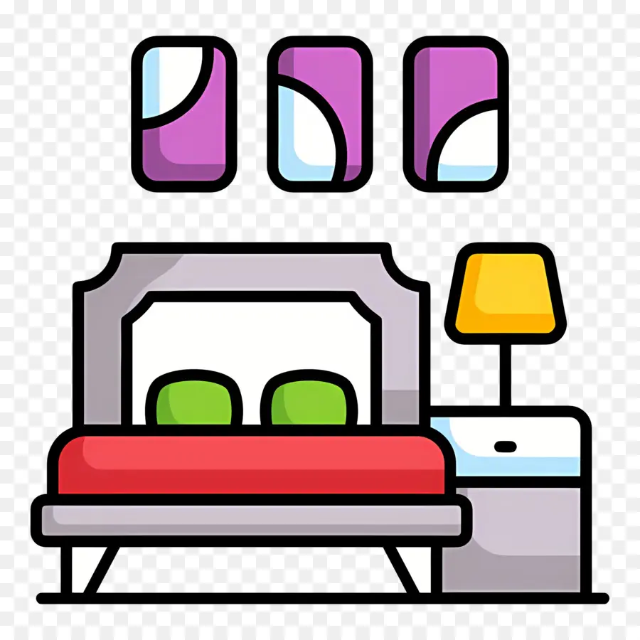 Kamar Tidur，Kamar Tidur Dengan Dekorasi PNG