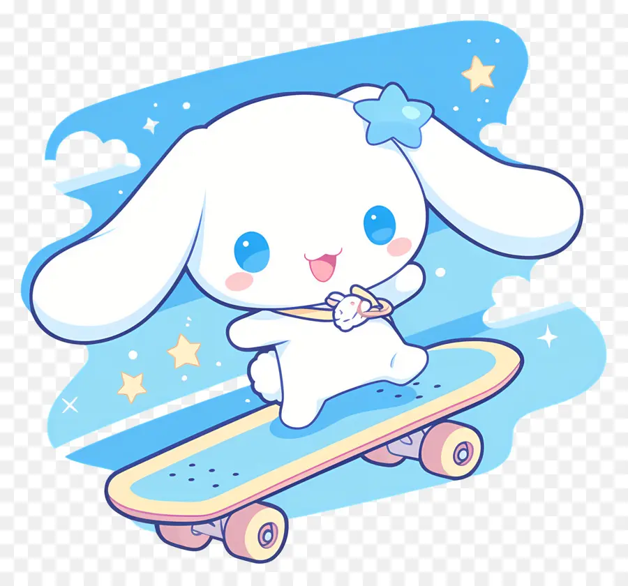 Cinnamoroll Yang Lucu，Karakter Lucu Di Skateboard PNG