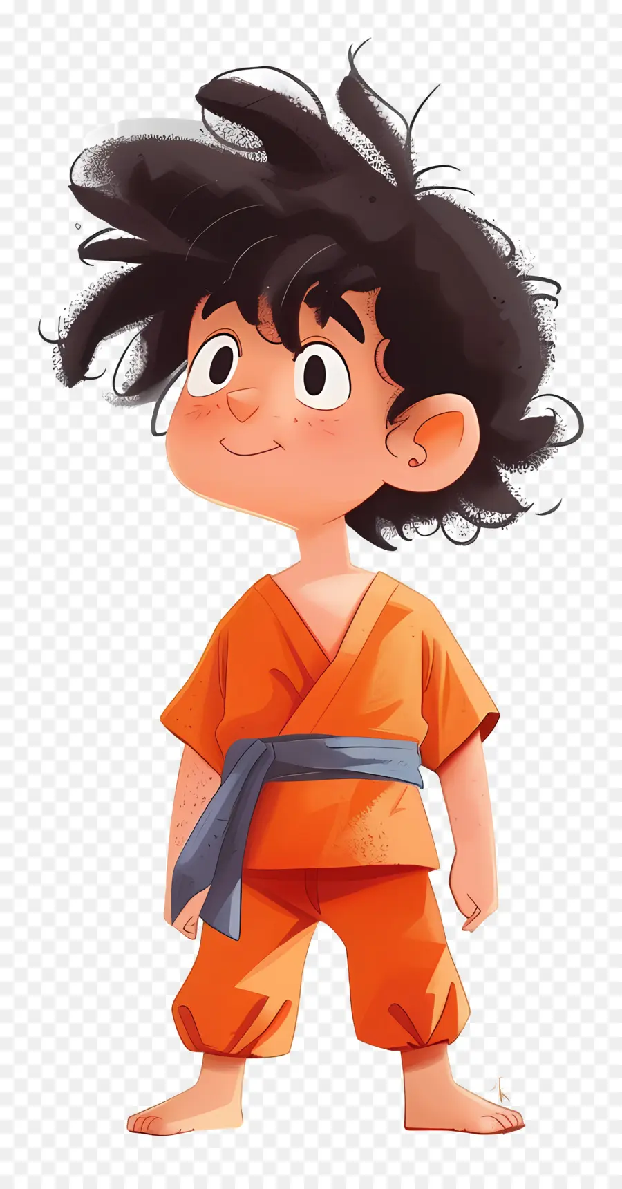 Goku，Bocah Kartun Dengan Pakaian Oranye PNG