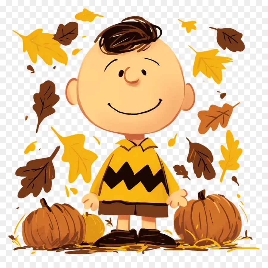 Charlie Brown，Karakter Kartun Dengan Labu PNG