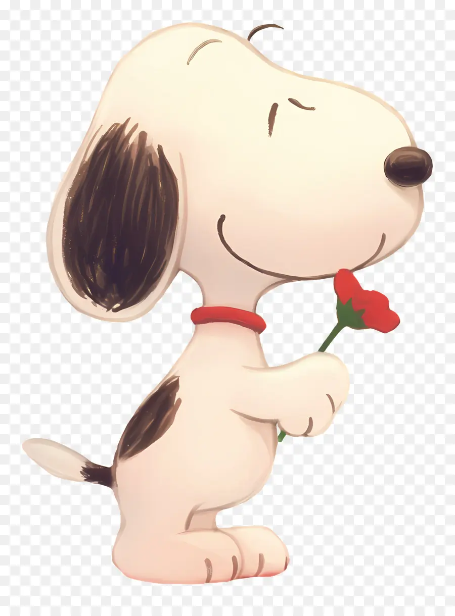 Snoopy，Anjing Kartun Dengan Bunga PNG