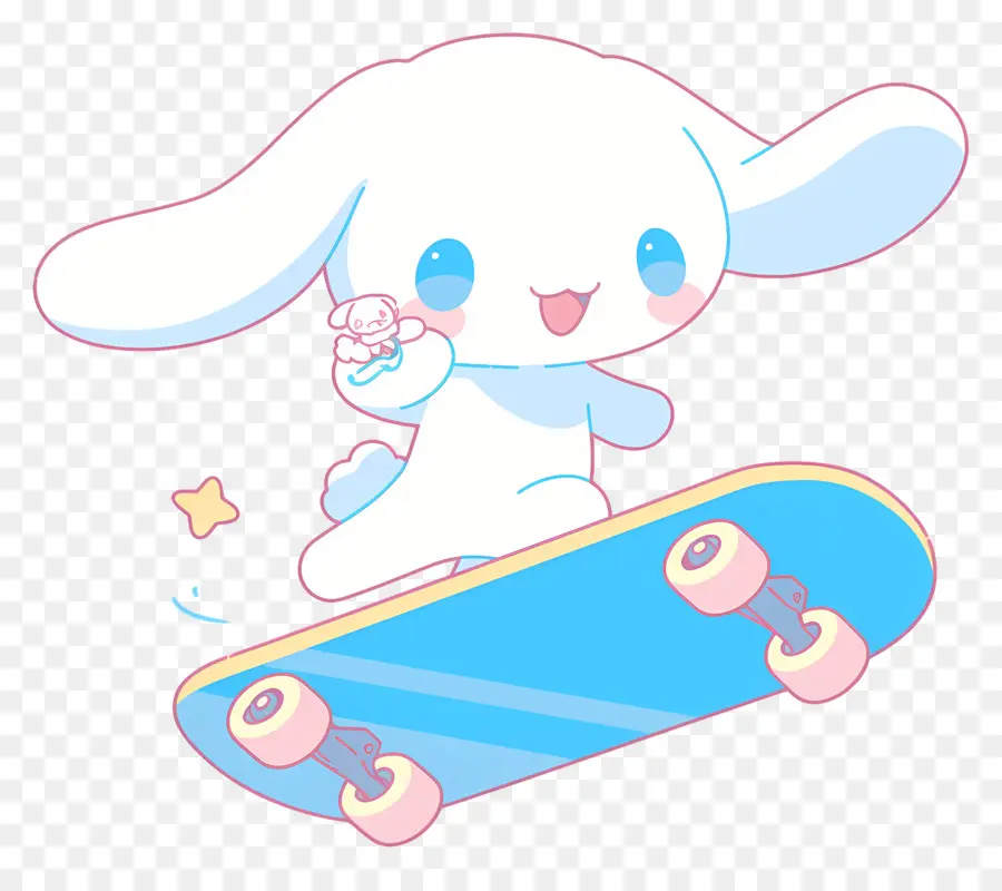 Cinnamoroll Yang Lucu，Karakter Lucu Di Skateboard PNG