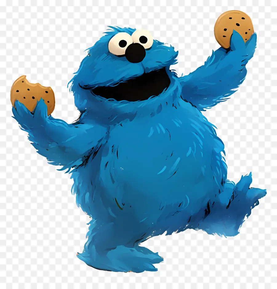 Monster Kue，Karakter Berbulu Biru PNG