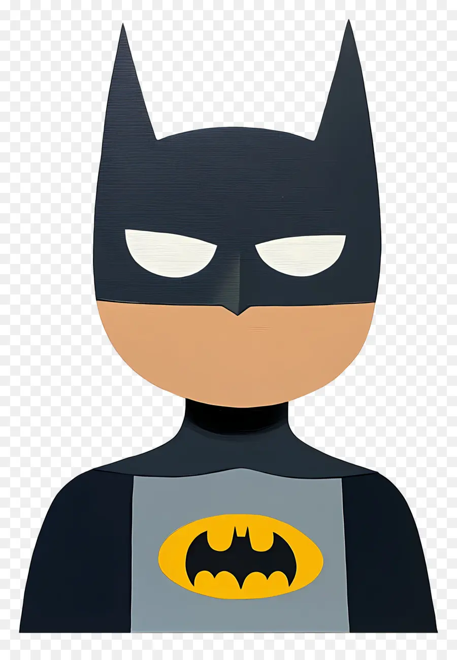 Batman，Wajah Superhero Minimalis PNG