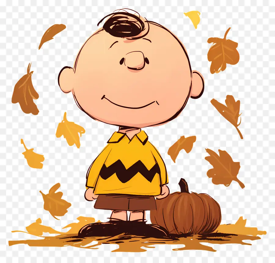 Charlie Brown，Karakter Kartun Dengan Labu PNG