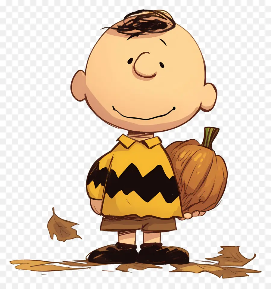 Charlie Brown，Karakter Kartun Dengan Labu PNG