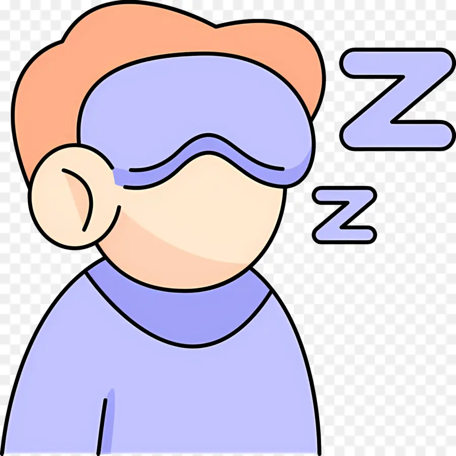 Tidur Zzz，Orang Tidur Dengan Masker PNG