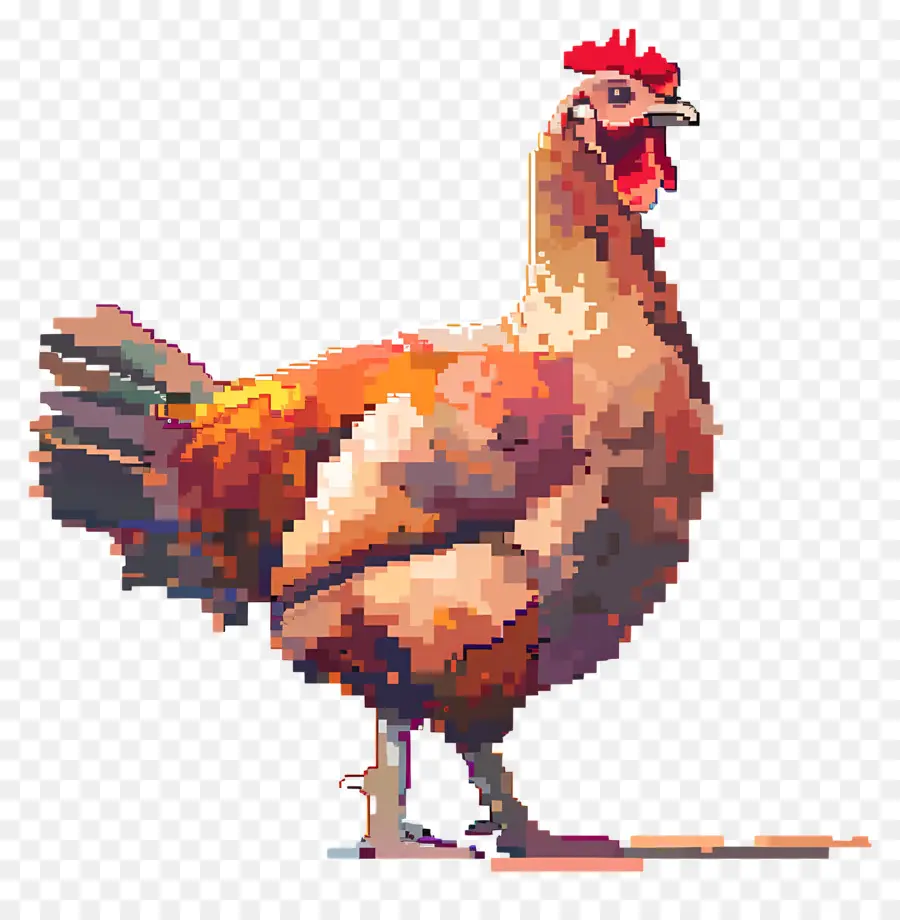 Pixel Thanksgiving Turki，Ayam Berwarna Warni PNG