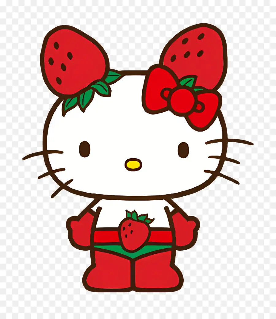 Ichigoman，Hello Kitty Dengan Stroberi PNG