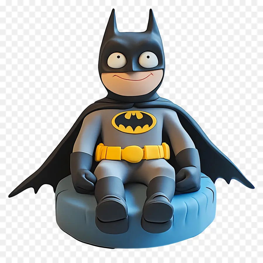 Batman，Pahlawan Super Kartun Sedang Duduk PNG