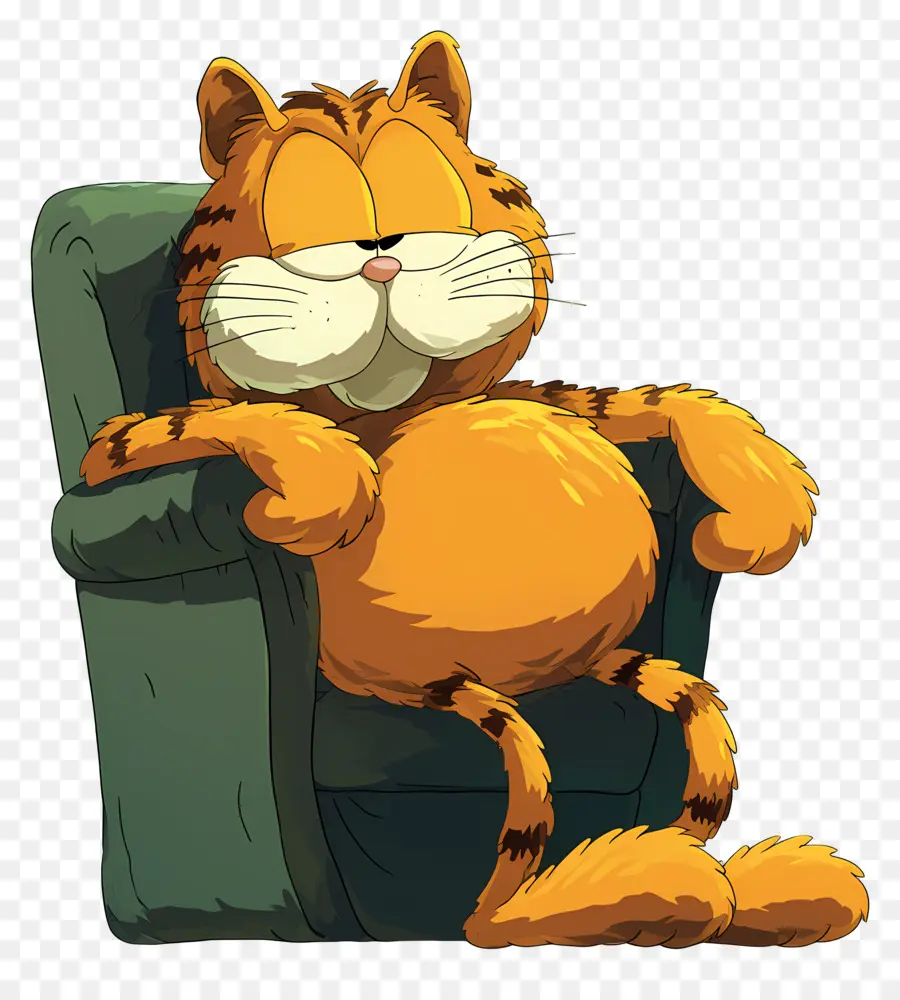 Garfield，Kucing Oranye Di Kursi PNG