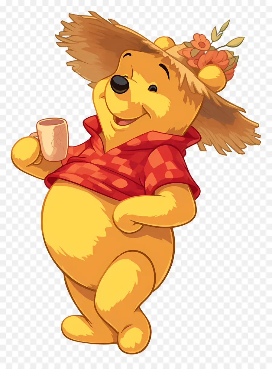 Winnie Si Beruang，Beruang Dengan Topi PNG