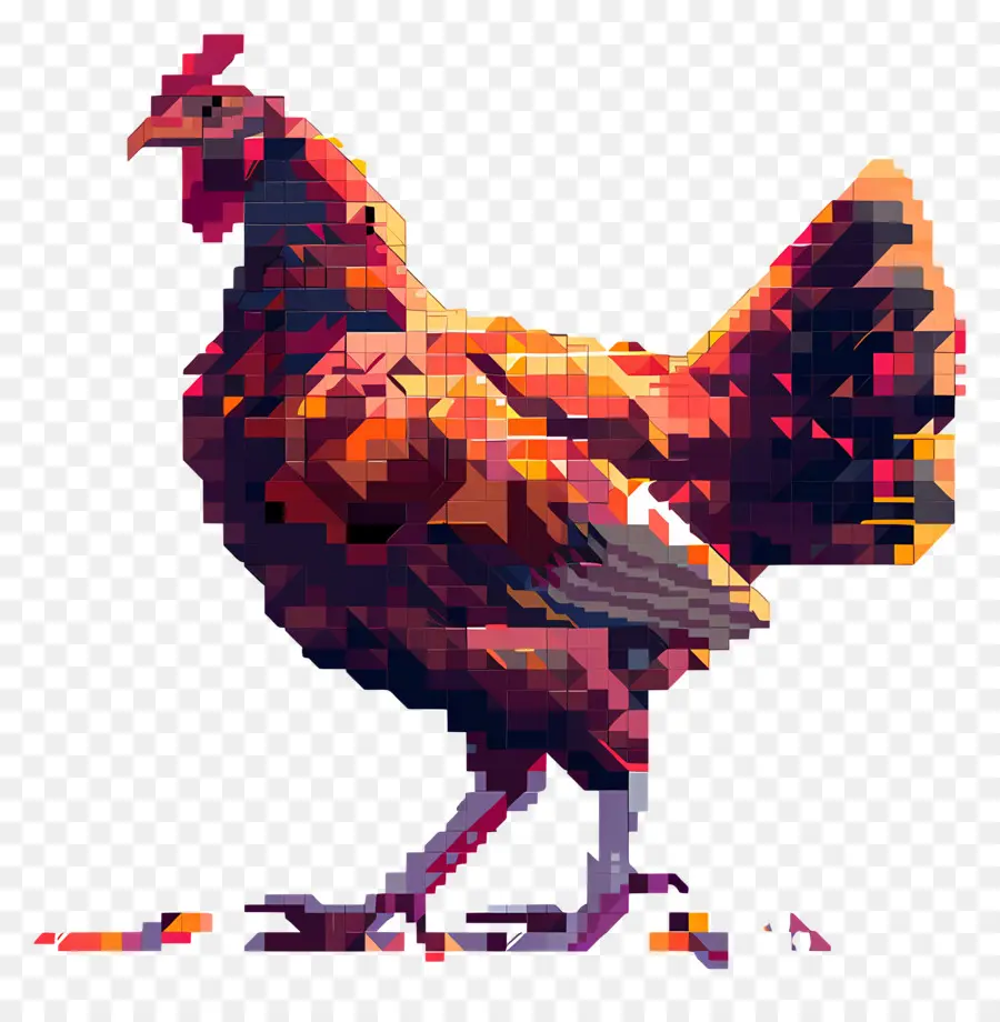 Pixel Thanksgiving Turki，Ayam Berwarna Warni PNG