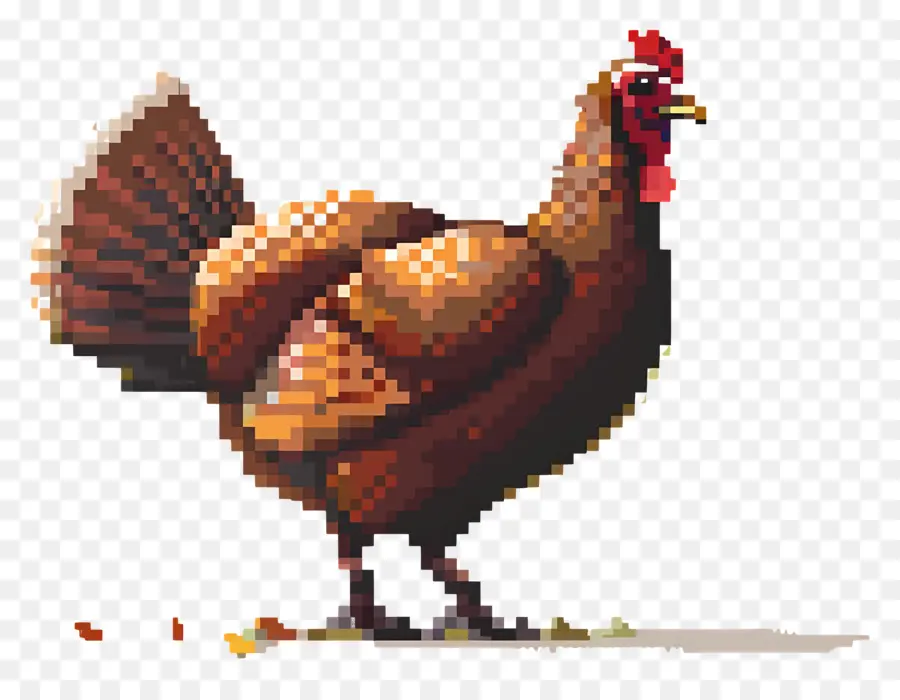 Pixel Thanksgiving Turki，Ayam Piksel PNG