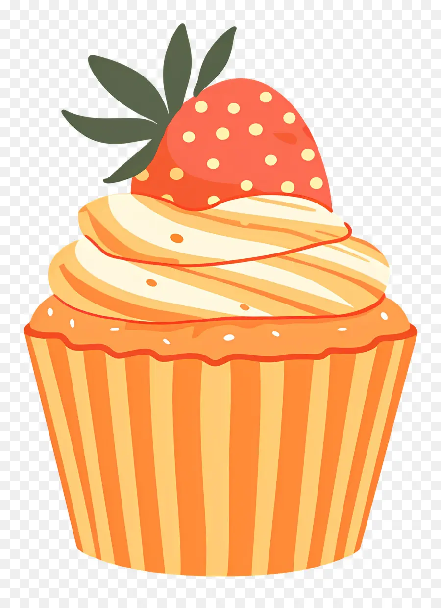 Kue Mangkuk Yang Lucu，Cupcake Dengan Stroberi PNG