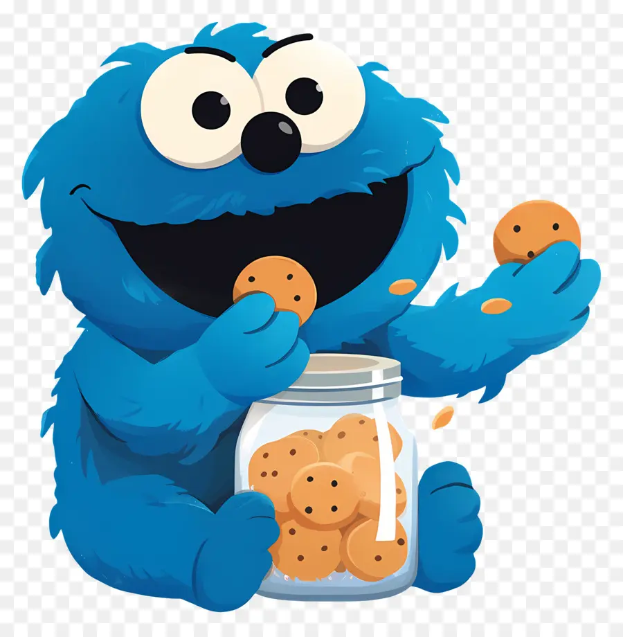 Monster Kue，Monster Kue Biru PNG