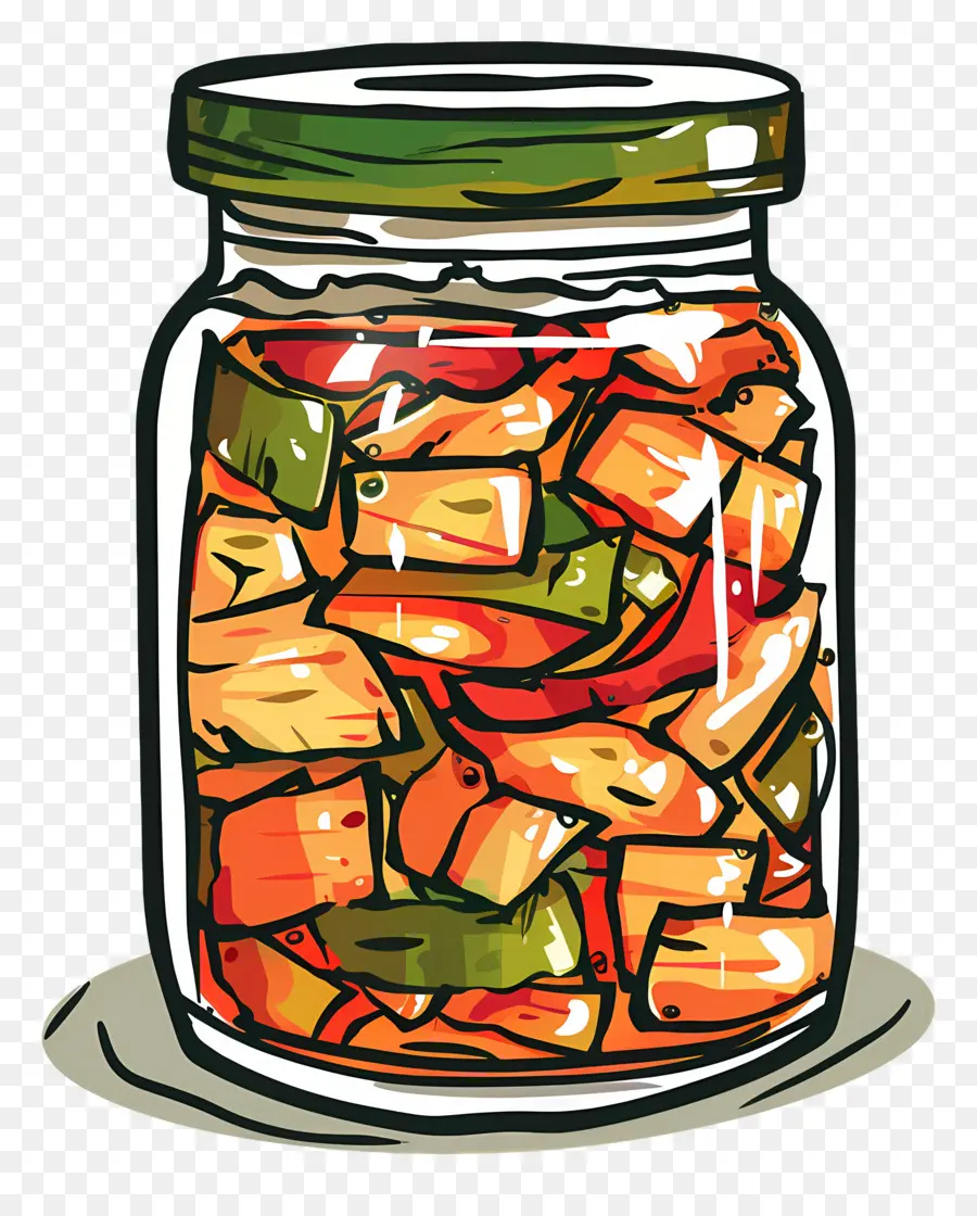 Toples Kimchi，Sayuran Acar Dalam Toples PNG