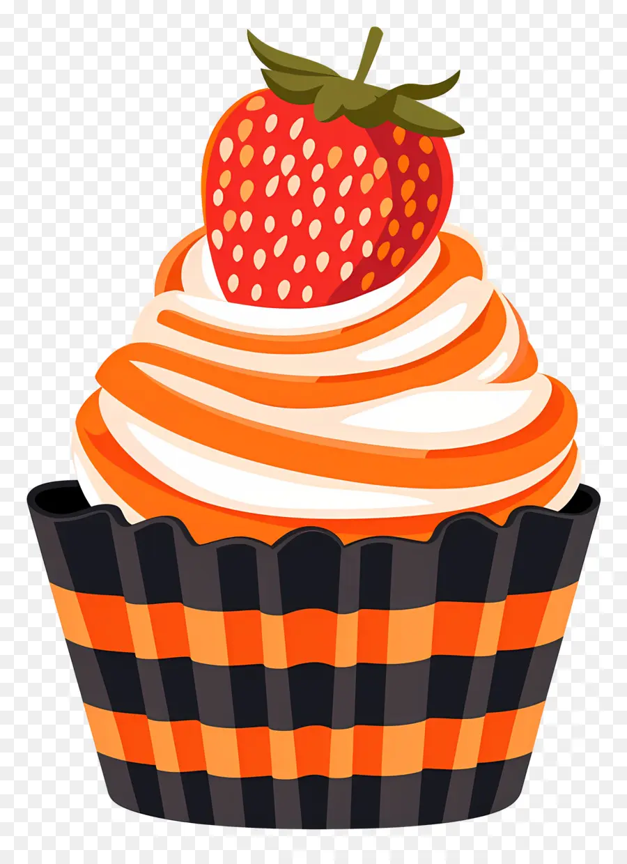 Kue Mangkuk Yang Lucu，Cupcake Dengan Stroberi PNG