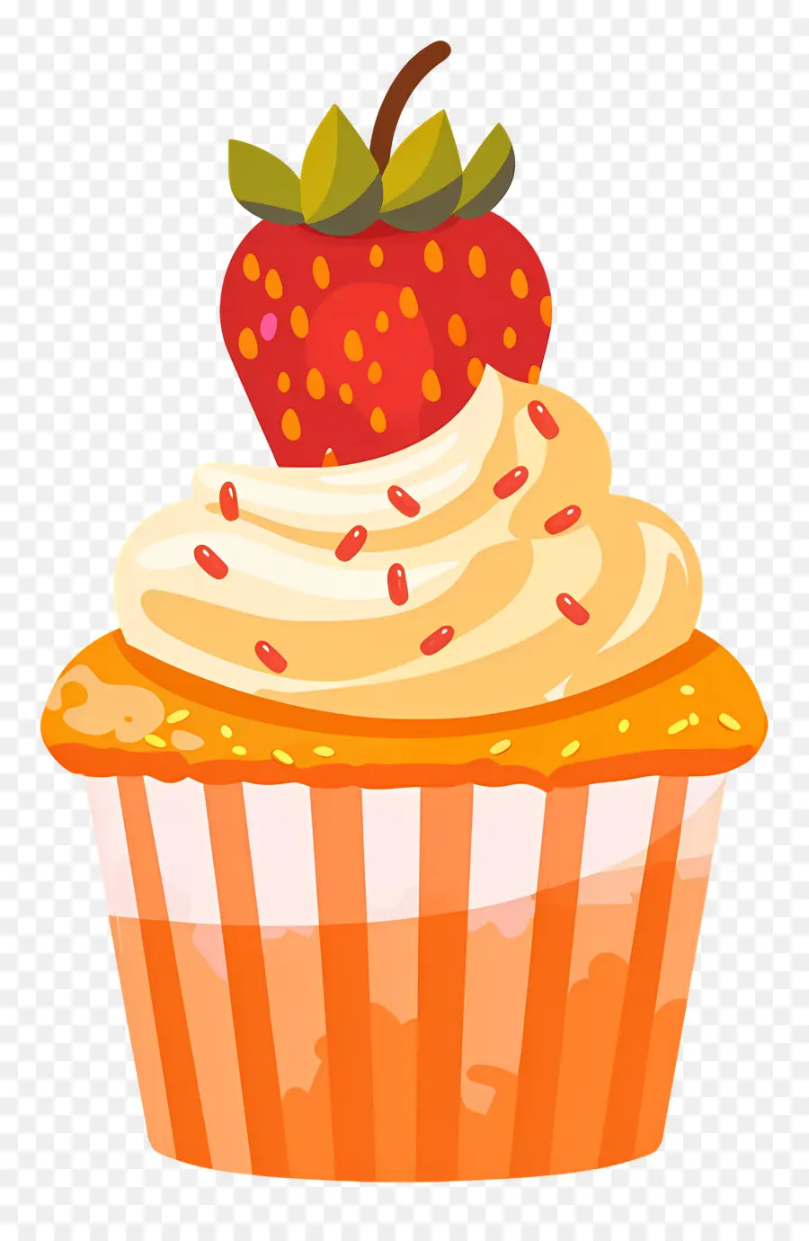 Kue Mangkuk Yang Lucu，Cupcake Dengan Stroberi PNG