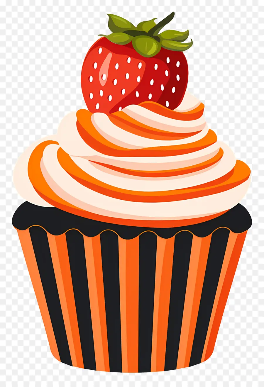 Kue Mangkuk Yang Lucu，Cupcake Dengan Stroberi PNG