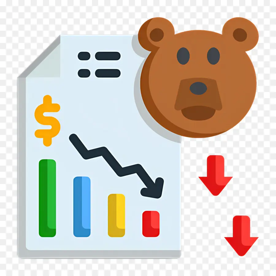 Investasi Turun，Grafik Pasar Beruang PNG